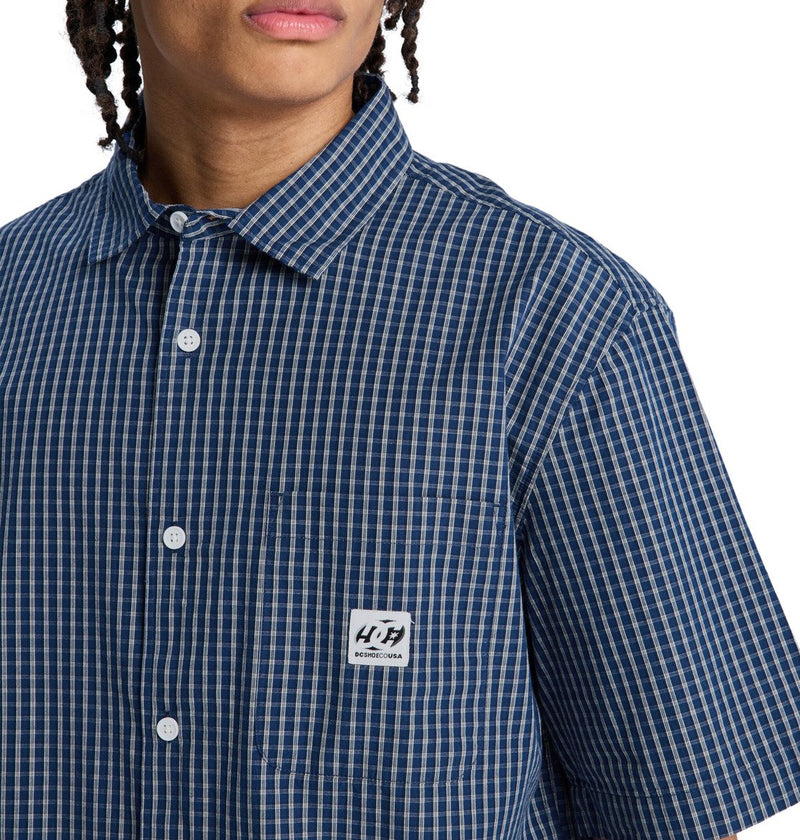 Load image into Gallery viewer, DC Men's Game On Short Sleeve Shirt Estate Blue EDYWT03264-BSW0
