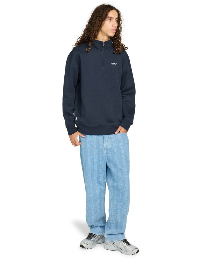 Load image into Gallery viewer, Element Men&#39;s Element Co Quarter Zip Sweatshirt Eclipse Navy ELYFT00178-ECN
