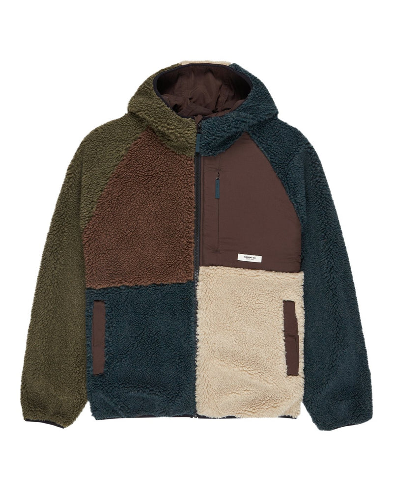 Load image into Gallery viewer, Element Men&#39;s Wolfe Sherpa Reversible Sherpa Hoodie Multicolor ELYJK00225-KSQE
