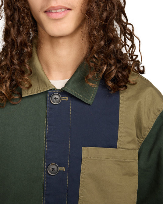 Element Men's Crossroads Patchwork Padded Overshirt Multicolor ELYJK00284-KSQE