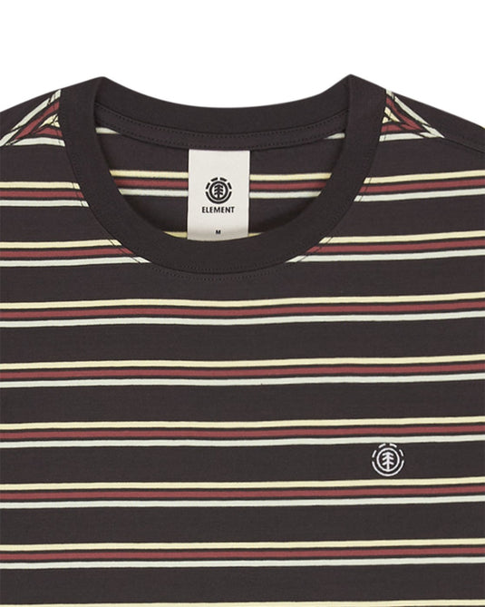 Element Men's Icon Embroidery Short Sleeve T-Shirt Washed Stripes Offblack ELYKT00168-KTA3