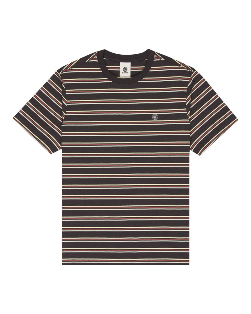 Load image into Gallery viewer, Element Men's Icon Embroidery Short Sleeve T-Shirt Washed Stripes Offblack ELYKT00168-KTA3
