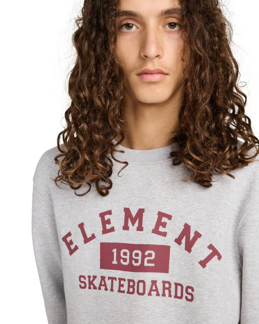 Element Men's Home Team Cr Sweatshirt Mid Grey Heather ELYSF00299-SGBH