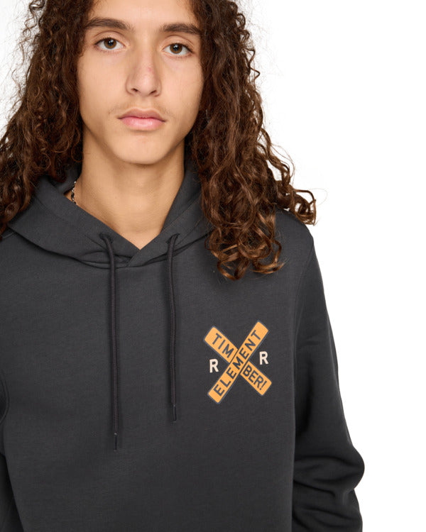 Load image into Gallery viewer, Element Men&#39;s Timber Signs Po Hoodie Off Black ELYSF00313-KTA0
