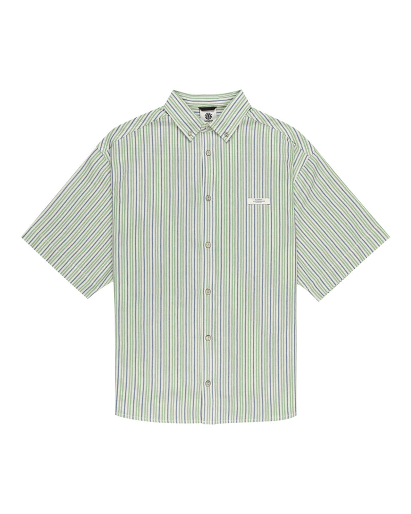 Load image into Gallery viewer, Element Men&#39;s Cambridge Short Sleeve Shirt Oxford Egret/Green/Navy ELYWT00148-GSQ4
