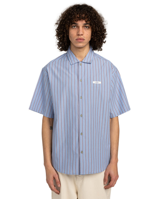Element Men's Idle Shirt Stripe Blue/Pomegranate ELYWT00169_BGN3