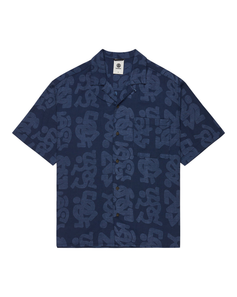 Load image into Gallery viewer, Element Men&#39;s Thalweg Short Sleeves Shirt Indigo Stamp ELYWT00176-BSP6
