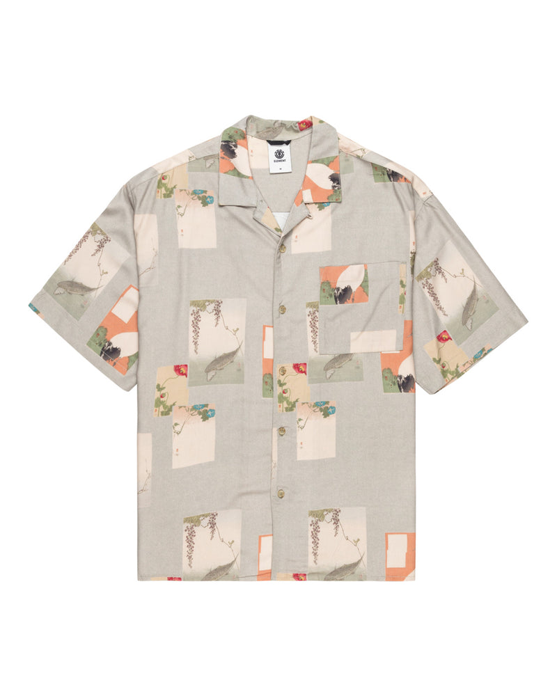 Load image into Gallery viewer, Element Men&#39;s Resort Short Sleeve Shirt Postcards ELYWT00177-WFM6
