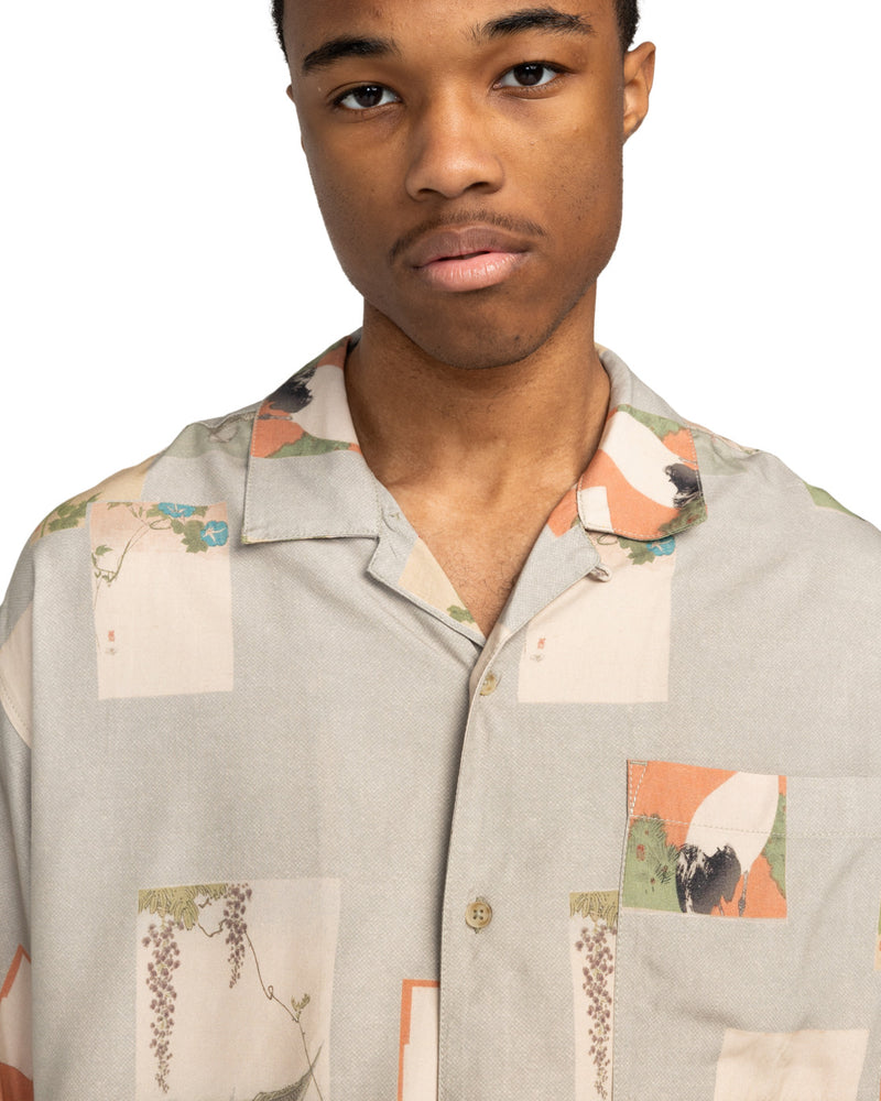 Load image into Gallery viewer, Element Men&#39;s Resort Short Sleeve Shirt Postcards ELYWT00177-WFM6
