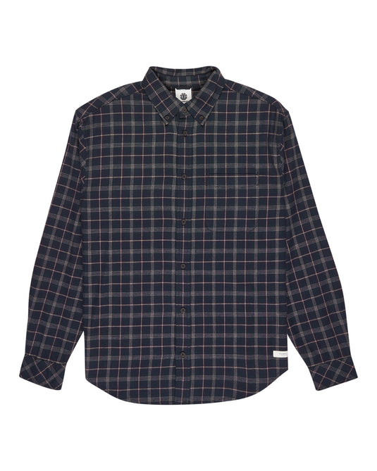 Element Men's Button Down Regular Flannel Tartan Blue ELYWT00183-BST1