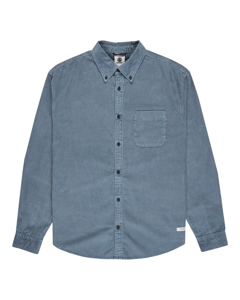 Load image into Gallery viewer, Element Men&#39;s Button Down Regular Corduroy Shirt Blue Mirage ELYWT00187-BMK0

