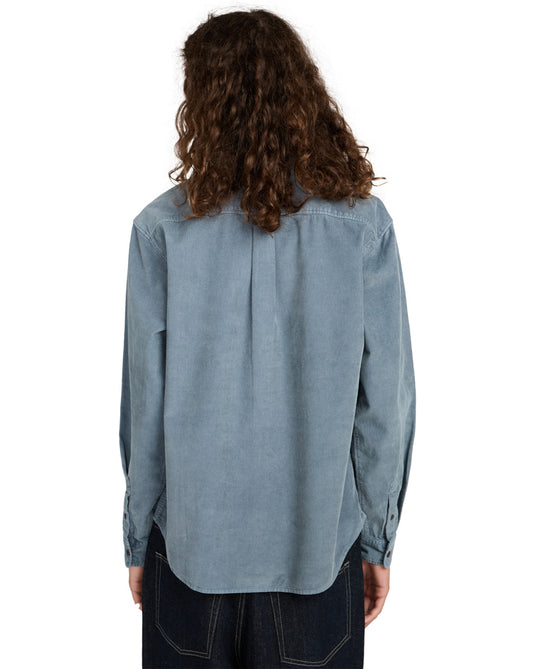Element Men's Button Down Regular Corduroy Shirt Blue Mirage ELYWT00187-BMK0