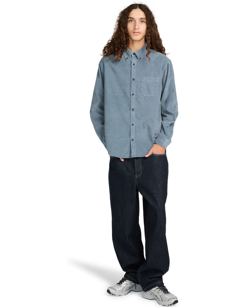 Load image into Gallery viewer, Element Men&#39;s Button Down Regular Corduroy Shirt Blue Mirage ELYWT00187-BMK0
