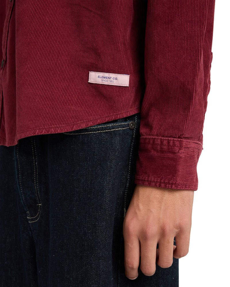 Load image into Gallery viewer, Element Men&#39;s Button Down Regular Corduroy Shirt Zinfandel ELYWT00187-RSS0
