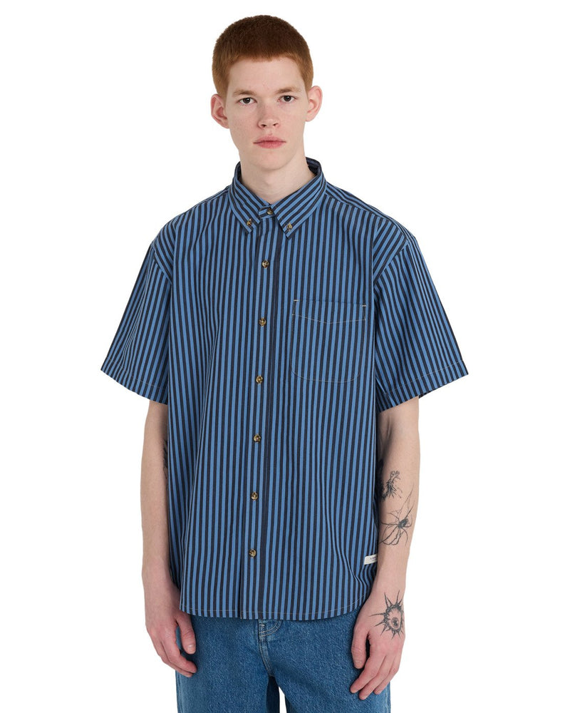 Load image into Gallery viewer, Element Men's Regular Button Down Short Sleeve Shirt Riviera/Offblack ELYWT00196-BLC3

