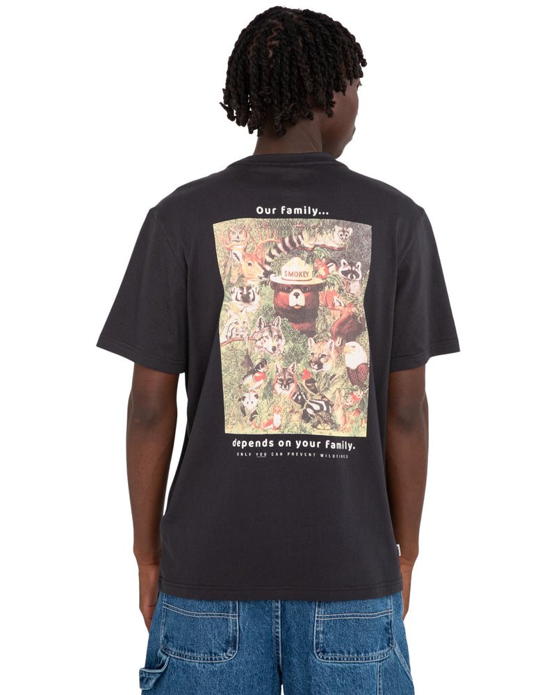 Load image into Gallery viewer, Element x Smokey Bear Family Men&#39;s Regular Fit T-Shirt Off Black ELYZT00393-KTA0
