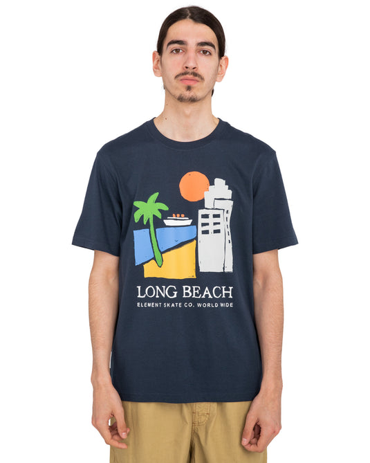 Element Men's Long Beach Regular Fit T-Shirt Eclipse Navy ELYZT00401-ECN