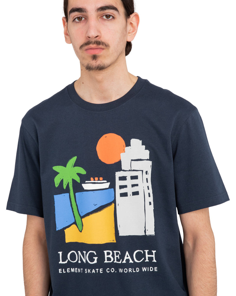 Load image into Gallery viewer, Element Men&#39;s Long Beach Regular Fit T-Shirt Eclipse Navy ELYZT00401-ECN
