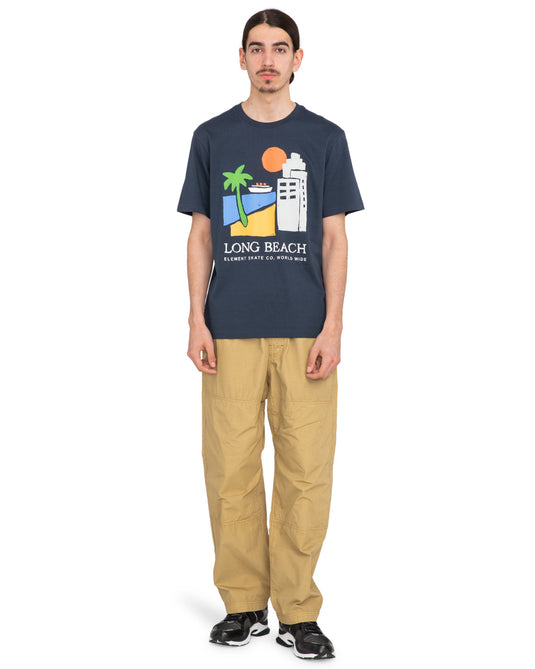 Element Men's Long Beach Regular Fit T-Shirt Eclipse Navy ELYZT00401-ECN