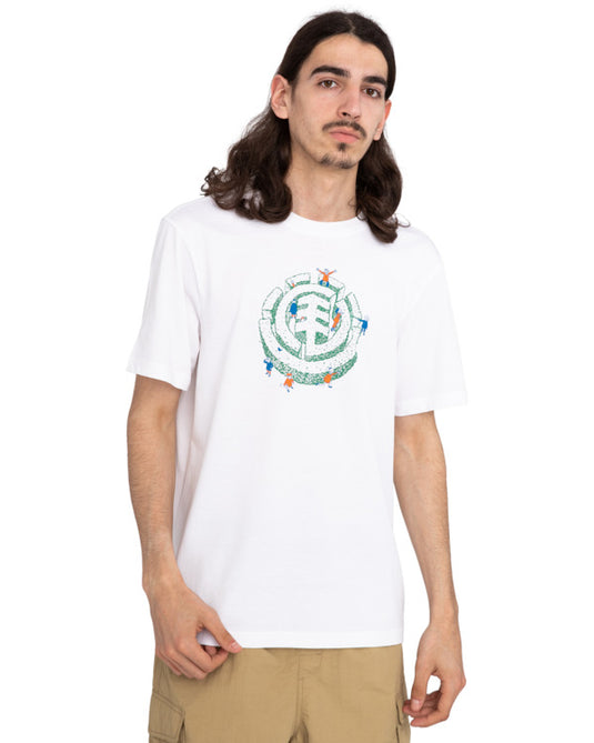 Element Men's Maze Regular Fit T-shirt Optic White ELYZT00406-WBB0