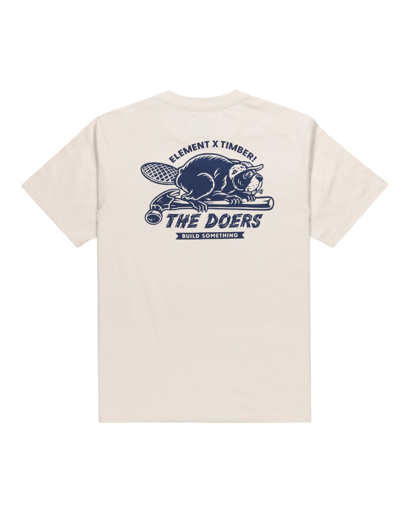 Load image into Gallery viewer, Element Men&#39;s Timber Builder Short Sleeves T-Shirt Oat Milk ELYZT00518-TEG0
