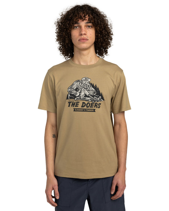 Element Men's Timber Shaper Short Sleeves T-Shirt Khaki ELYZT00521-KHA