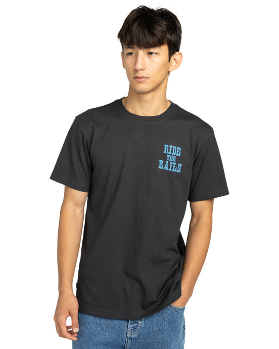 Element Men's Timber On Track Short Sleeve T-Shirt Off Black ELYZT00575-KTA0