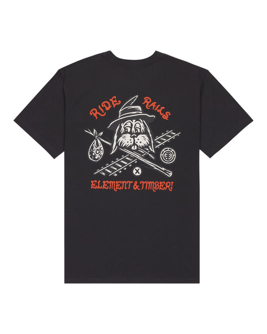 Element Men's Timber Hobos T-Shirt Off Black ELYZT00582-KTA0