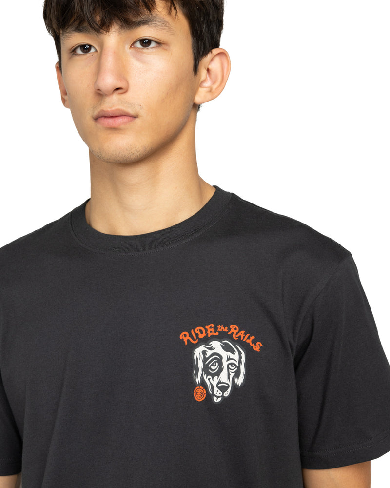 Load image into Gallery viewer, Element Men&#39;s Timber Hobos T-Shirt Off Black ELYZT00582-KTA0
