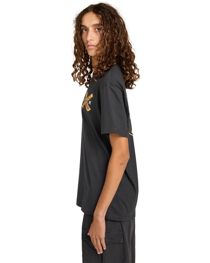 Load image into Gallery viewer, Element Men&#39;s Timber Signs Short Sleeve T-Shirt Off Black ELYZT00586_KTA0
