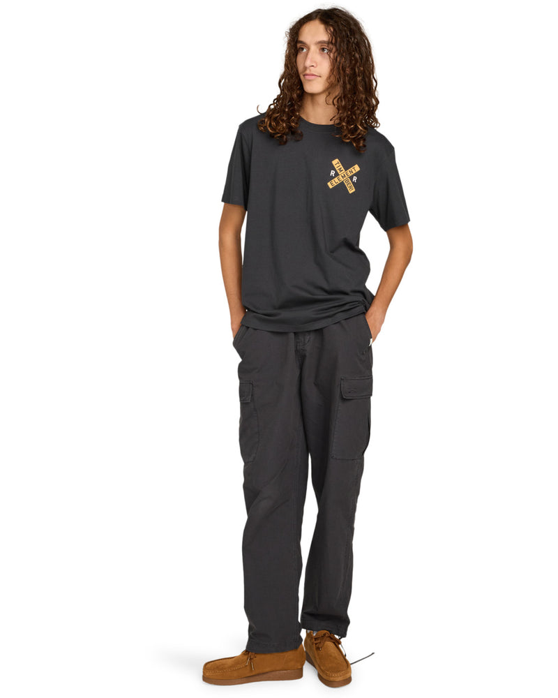 Load image into Gallery viewer, Element Men&#39;s Timber Signs Short Sleeve T-Shirt Off Black ELYZT00586_KTA0
