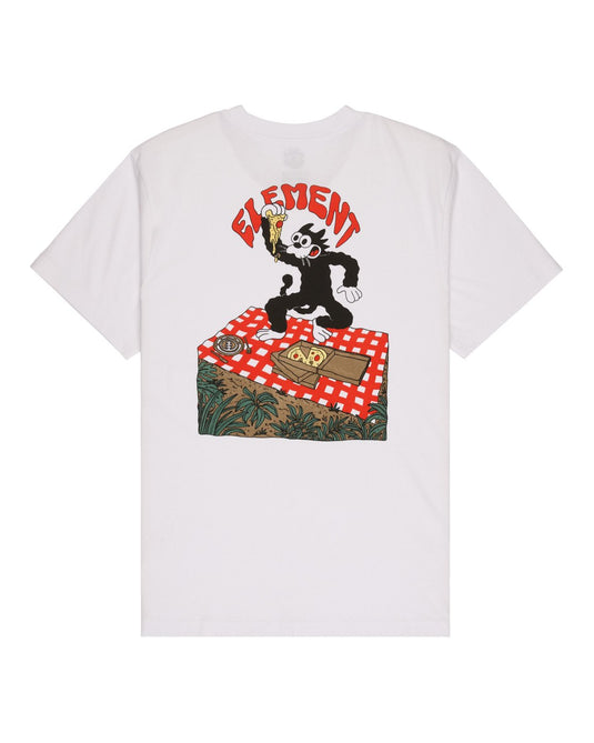 Element Men's Pizza Short Sleeved T-Shirt White ELYZT00630-WBB0