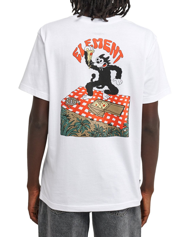 Load image into Gallery viewer, Element Men's Pizza Short Sleeved T-Shirt White ELYZT00630-WBB0
