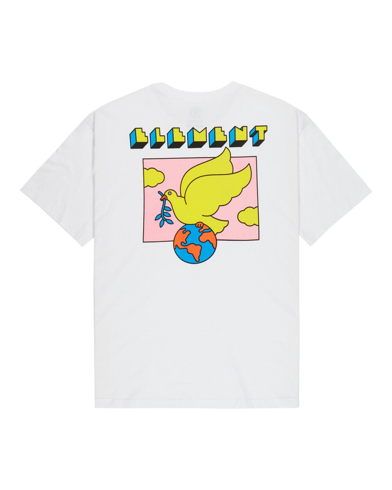 Load image into Gallery viewer, Element Men's World Peace T-Shirt Optic White ELYZT00646-WBB0
