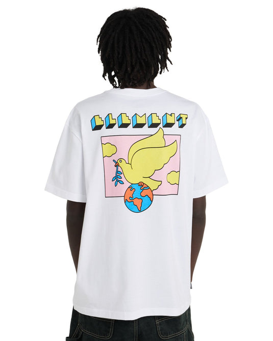 Element Men's World Peace T-Shirt Optic White ELYZT00646-WBB0