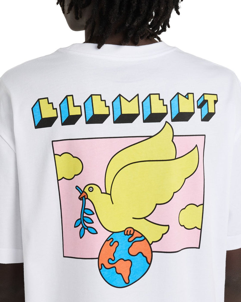 Load image into Gallery viewer, Element Men's World Peace T-Shirt Optic White ELYZT00646-WBB0
