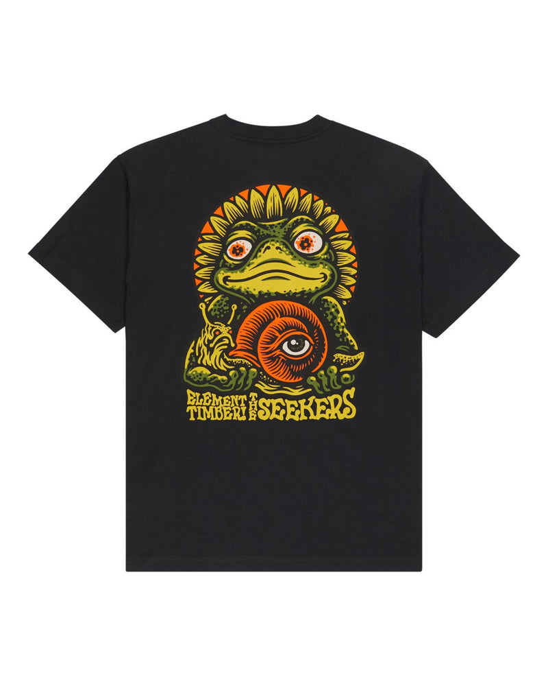 Load image into Gallery viewer, Element Men's Timber The Frog Short Sleeve T-Shirt Off Black ELYZT00654-KTA0
