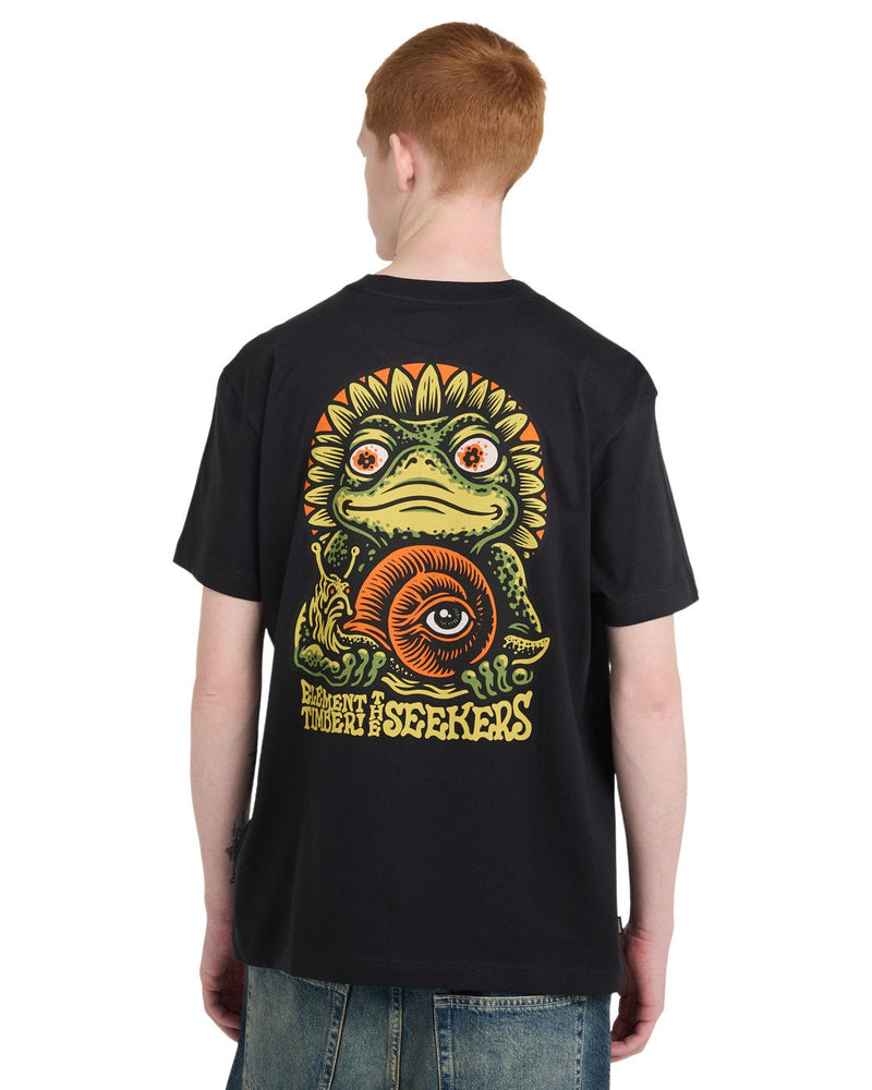 Load image into Gallery viewer, Element Men's Timber The Frog Short Sleeve T-Shirt Off Black ELYZT00654-KTA0
