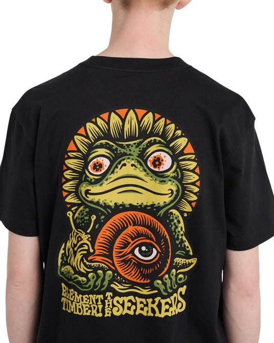 Element Men's Timber The Frog Short Sleeve T-Shirt Off Black ELYZT00654-KTA0