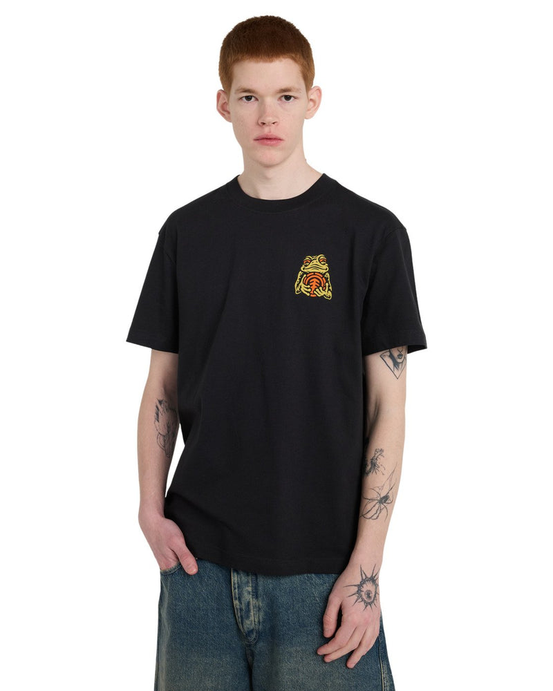 Load image into Gallery viewer, Element Men's Timber The Frog Short Sleeve T-Shirt Off Black ELYZT00654-KTA0
