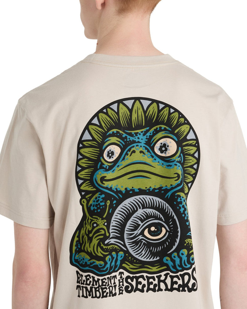 Load image into Gallery viewer, Element Men's Timber The Frog Short Sleeve T-Shirt Oat Milk ELYZT00654-TEG0
