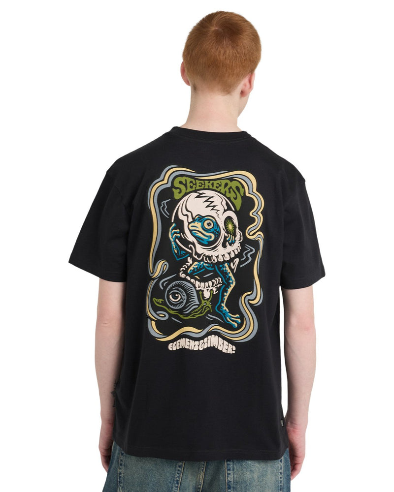Load image into Gallery viewer, Element Men's Timber Hermit Short Sleeve T-Shirt Off Black ELYZT00656-KTA0
