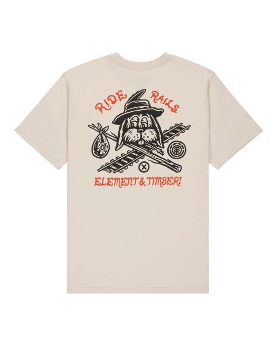 Load image into Gallery viewer, Element Men&#39;s Timber Hobos T-Shirt Oat Milk ELYZT00582-TEG0
