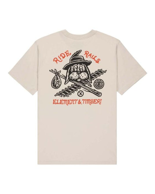 Element Men's Timber Hobos T-Shirt Oat Milk ELYZT00582-TEG0