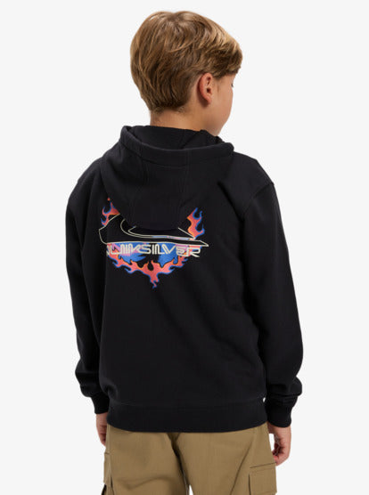 Load image into Gallery viewer, Quiksilver Kids&#39; Graphic (8-16) Full Zip Hoodie Black EQBFT03958-KVJ0
