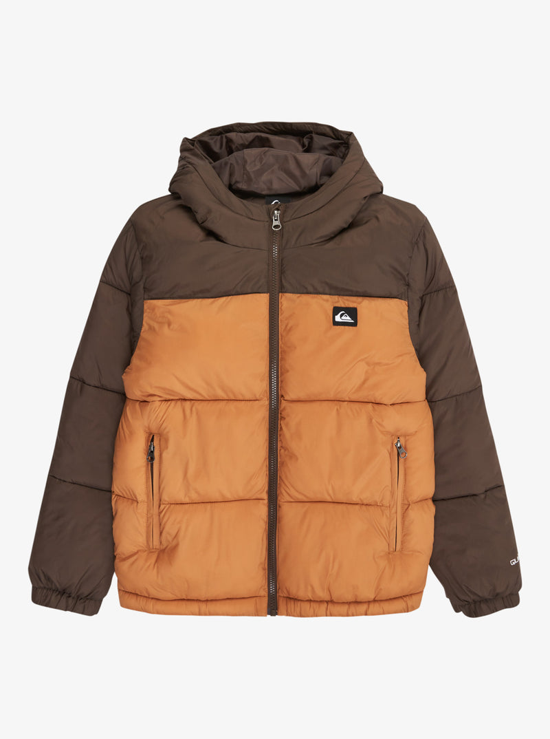 Load image into Gallery viewer, Quiksilver Kid&#39;s Cold Days Hooded Puffer Jacket (8-16) Chocolate Brown EQBJK03343-CSD0
