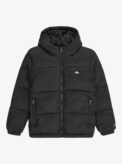 Quiksilver Kid's Cold Days Hooded Puffer Jacket (8-16) Black EQBJK03343_KVJ0