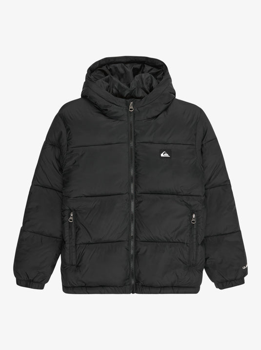 Quiksilver Kid's Cold Days Hooded Puffer Jacket (8-16) Black EQBJK03343_KVJ0