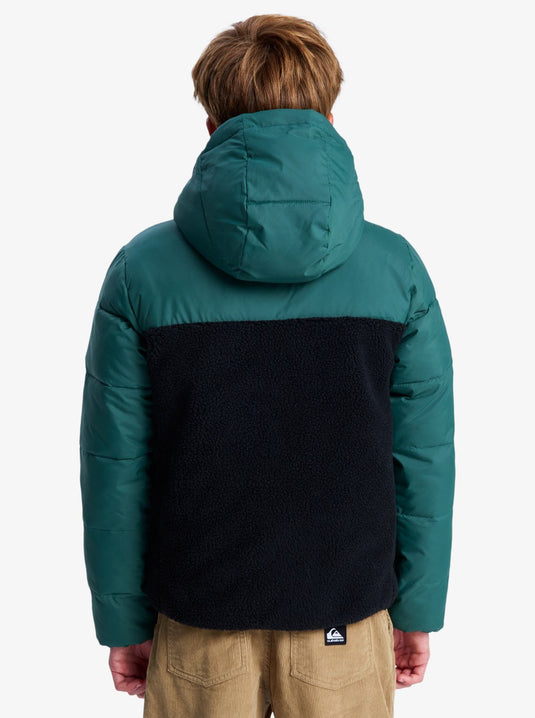 Quiksilver Kid's Scaly Reversible Hooded Insulator Jacket (8-16) Trekking Green EQBJK03347-TKR