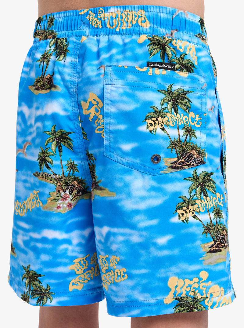 Load image into Gallery viewer, Quiksilver Kids&#39; Everyday Straight Volley Youth 14&quot; Board Shorts (8-16 Years) Coronet Blue Naturama EQBJV03501_BLQ6
